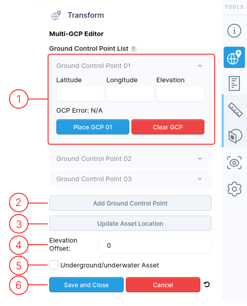 Ground Control Points Editor