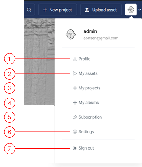 User Profile Side Menu